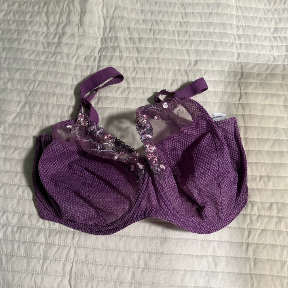 Elomi Purple Mesh Lace Bra